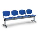 Kunststoff-Wartezimmerbank, Traversenbank VERONA, 4-sitzig, blau