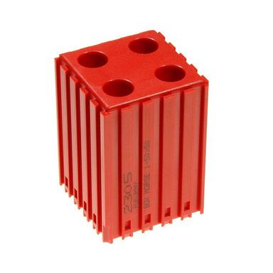 Kunststoff-Werkzeugkasten mit Kegelschaft MORSE M1 50x50, 5x5 Modul, 4 Kavitäten, rot