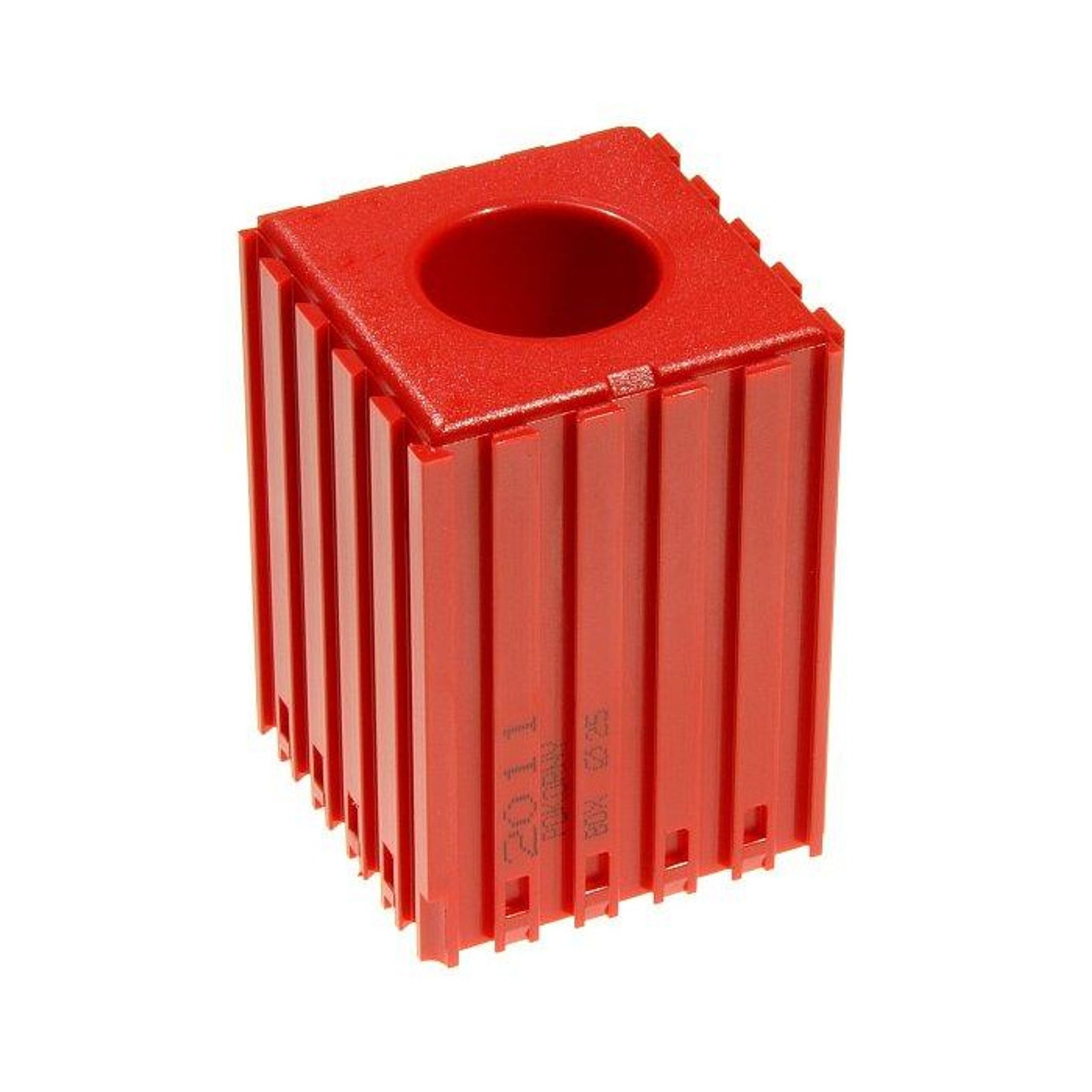 Kunststoff-Werkzeugkasten mit zylindrischem Schaft D25, 5x5 Modul, 1 Hohlraum, rot
