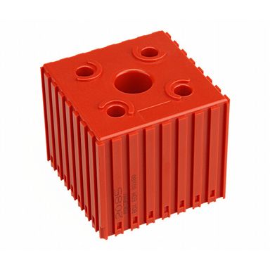 Kunststoffbox zur Aufbewahrung von Elektrodenhaltern, 8x8 Modul, 1 Hohlraum, rot