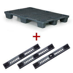 Kunststoffpalette PICK LIGHT, 1200 x 800 mm, mit Schurren