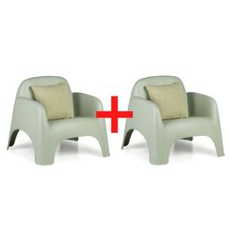 Kunststoffsessel BOW 1+1 GRATIS, grün