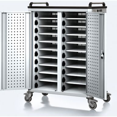 Ladewagen für Laptops/Tablets, 20 Fächer, Grau/Grau