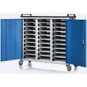 Ladewagen für Laptops/Tablets, 30 Fächer, Grau/Blau