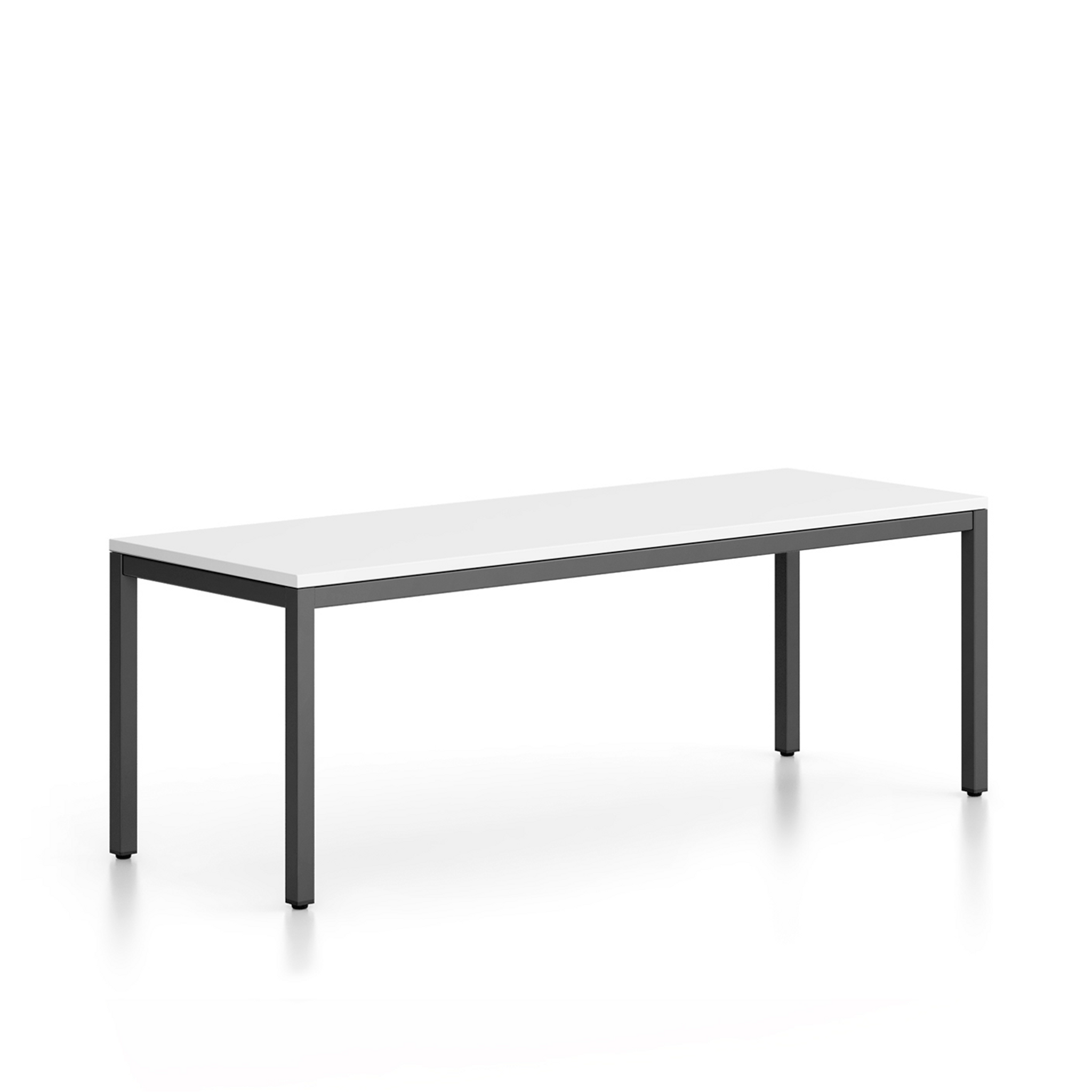 Lavice FRAME, černá podnož, 1685 x 404 x 468 mm, bílá