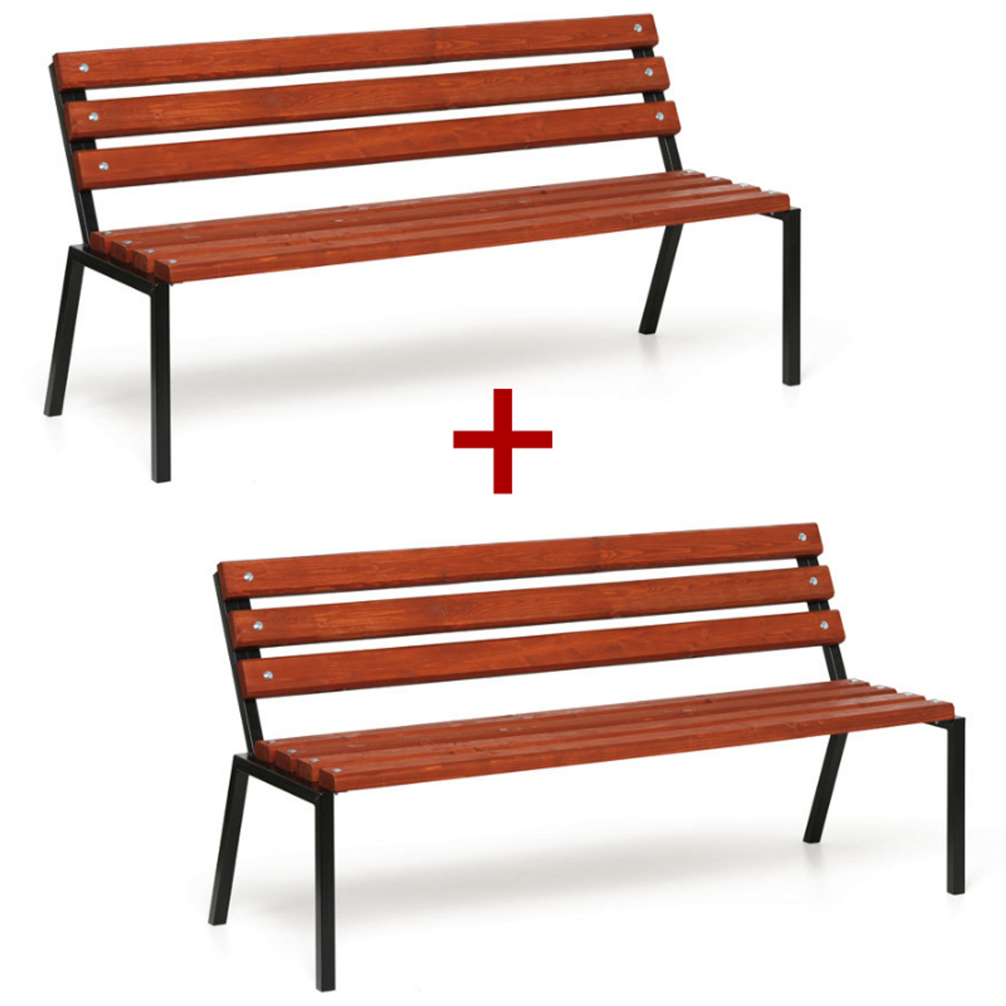 Ławka na zewnątrz STACK, sztaplowana, z oparciem, 1+1 GRATIS, 1500 mm