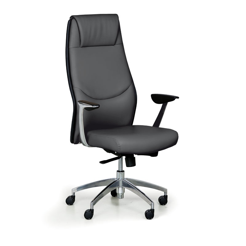 B2B Partner Leder-Bürosessel FANCY, grau