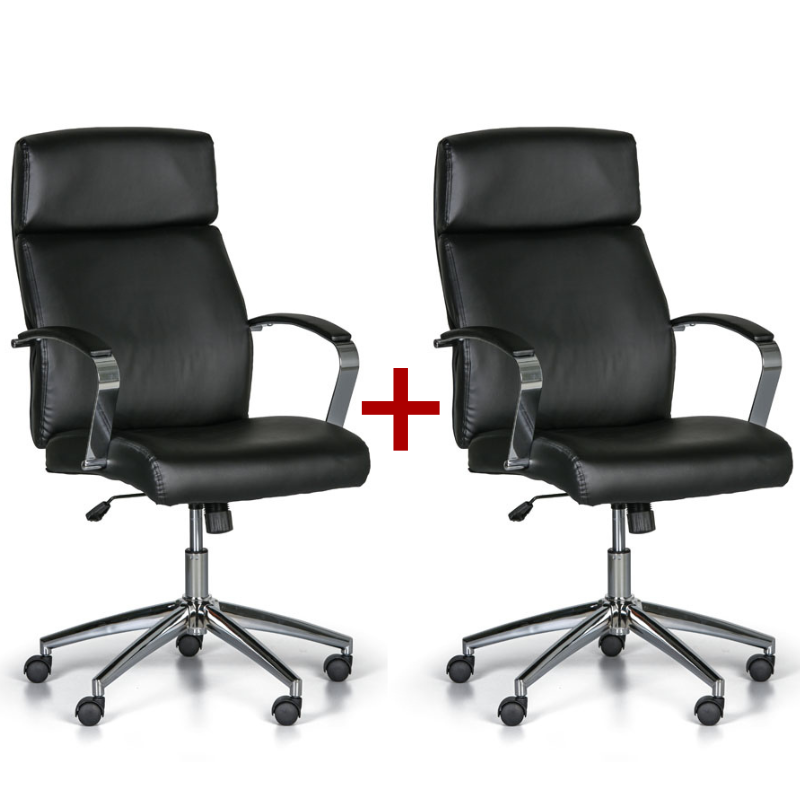 B2B Partner Leder-Bürosessel HOLT 1+1 GRATIS, schwarz