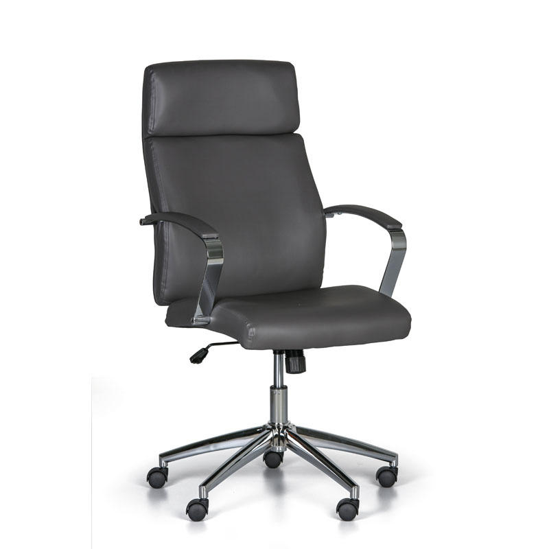 B2B Partner Leder-Bürosessel HOLT, grau