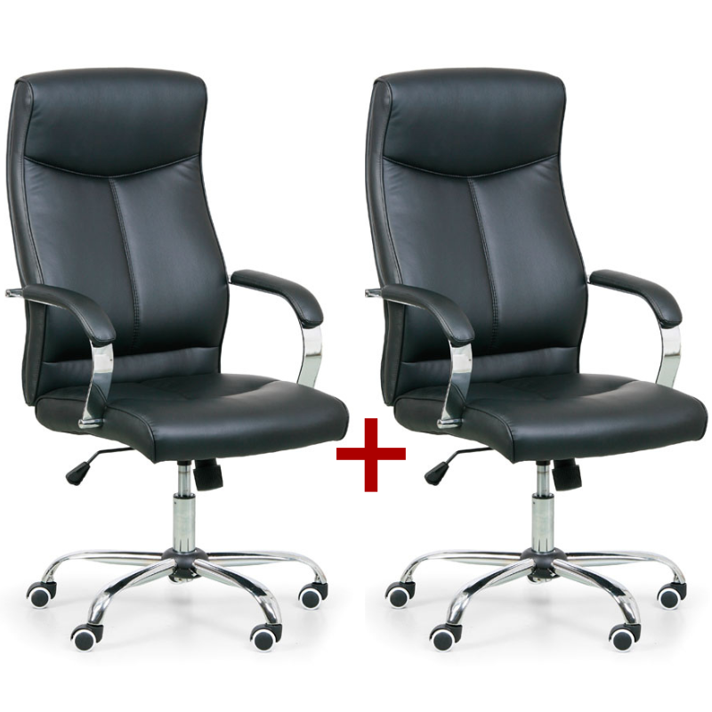 B2B Partner Leder-Bürosessel LUGO 1+1 GRATIS, schwarz