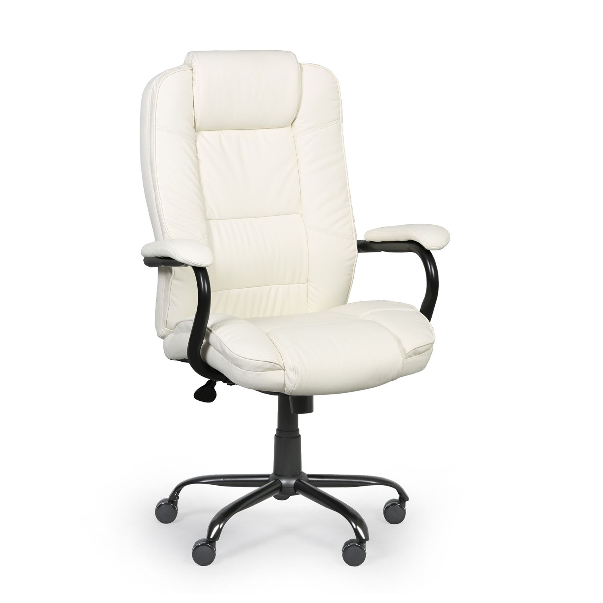 Leder-Bürosessel MAXOR XXL, Elfenbein