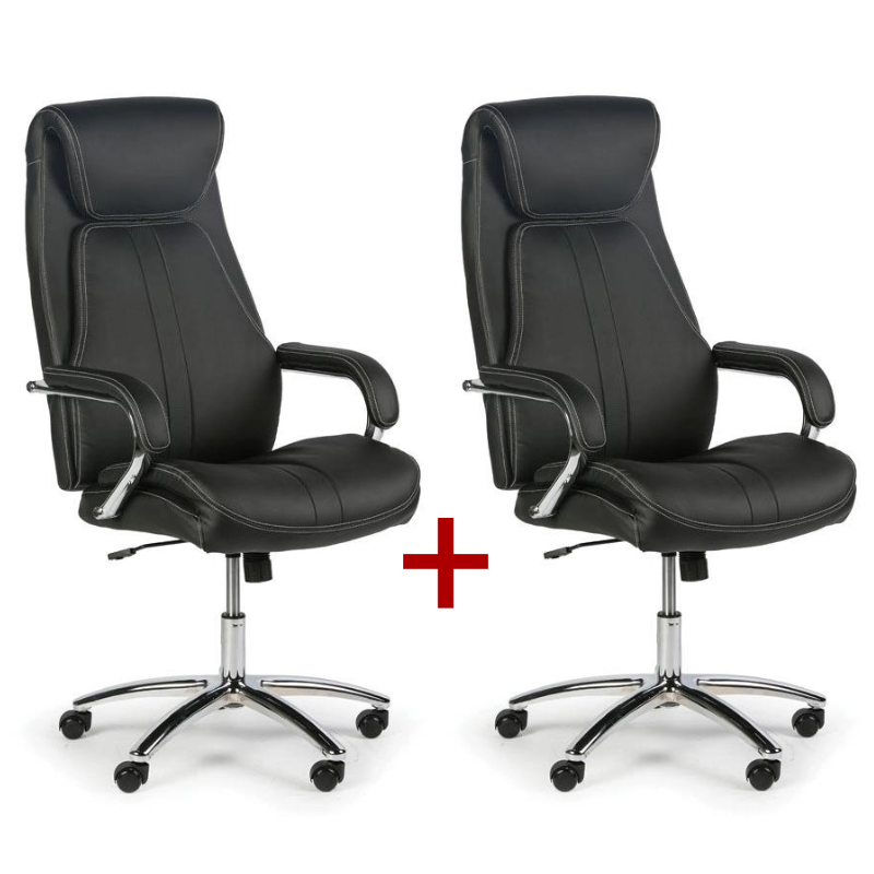 B2B Partner Leder-Bürosessel NEXUS 1+1 GRATIS, schwarz