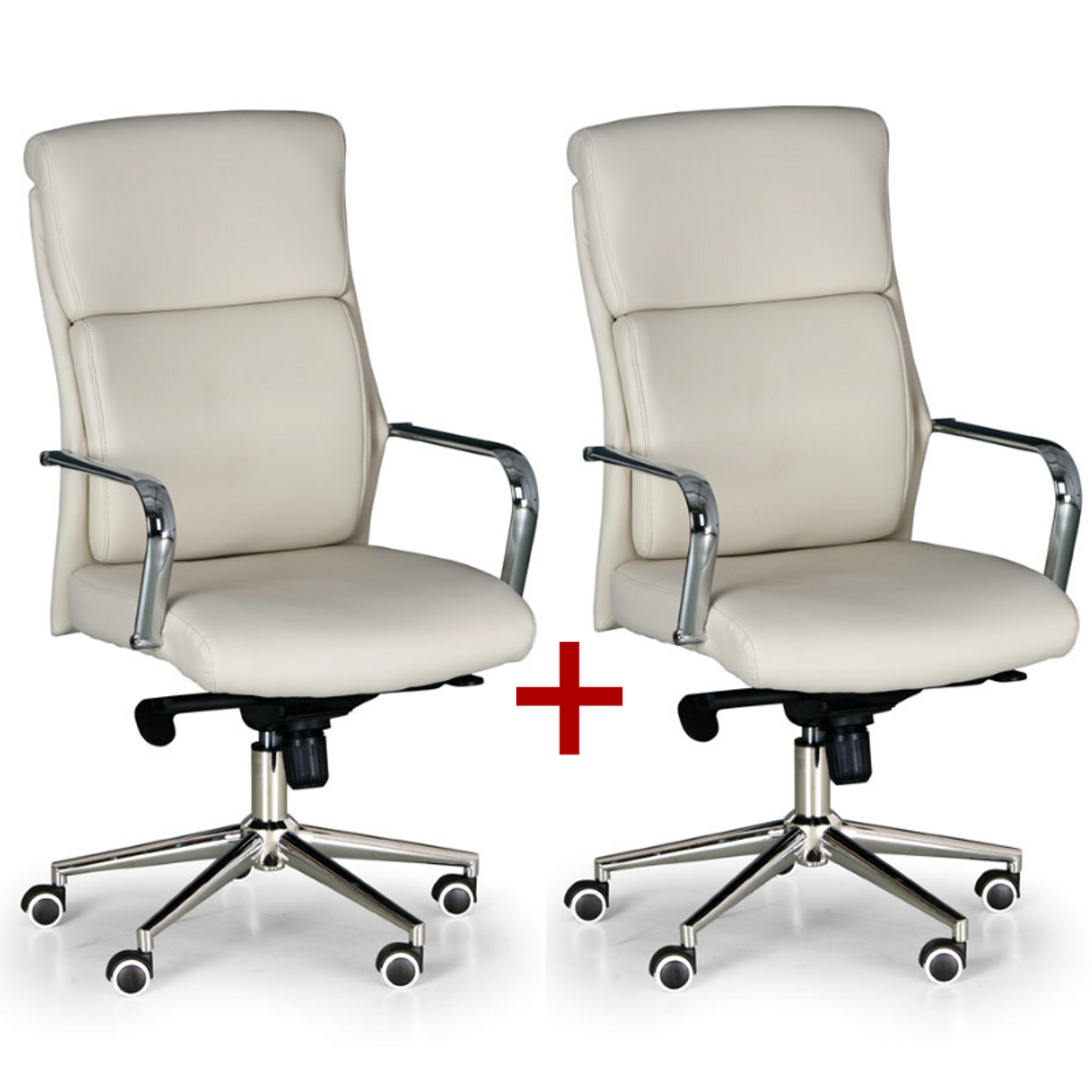 Leder-Bürosessel VIRO 1+1 GRATIS, beige