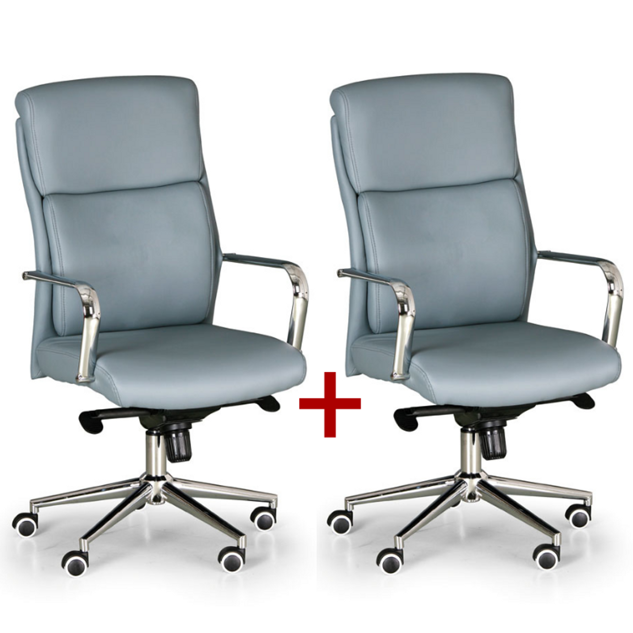 Leder-Bürosessel VIRO 1+1 GRATIS, grau