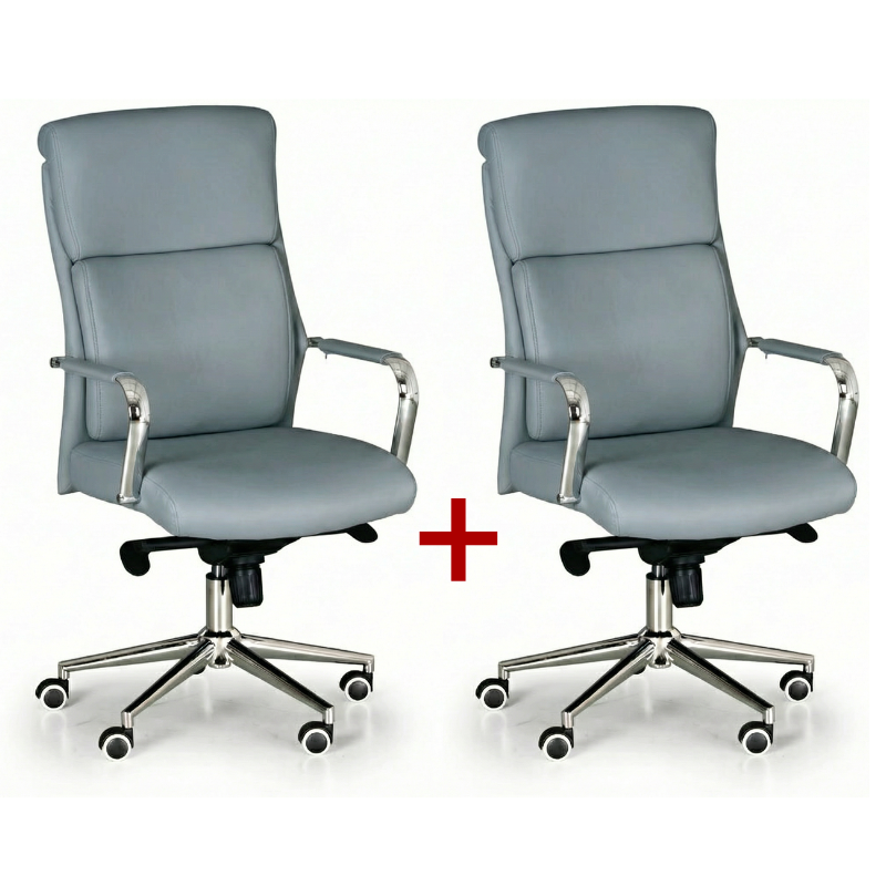 B2B Partner Leder-Bürosessel VIRO 1+1 GRATIS, grau