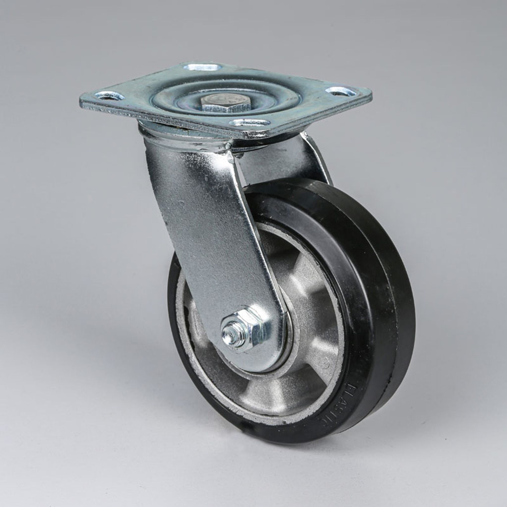 Lenkrolle, 125 mm, schwarzer Gummi