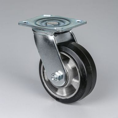 Lenkrolle, 125 mm, schwarzer Gummi