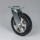 Lenkrolle, 200 mm, schwarzer Gummi