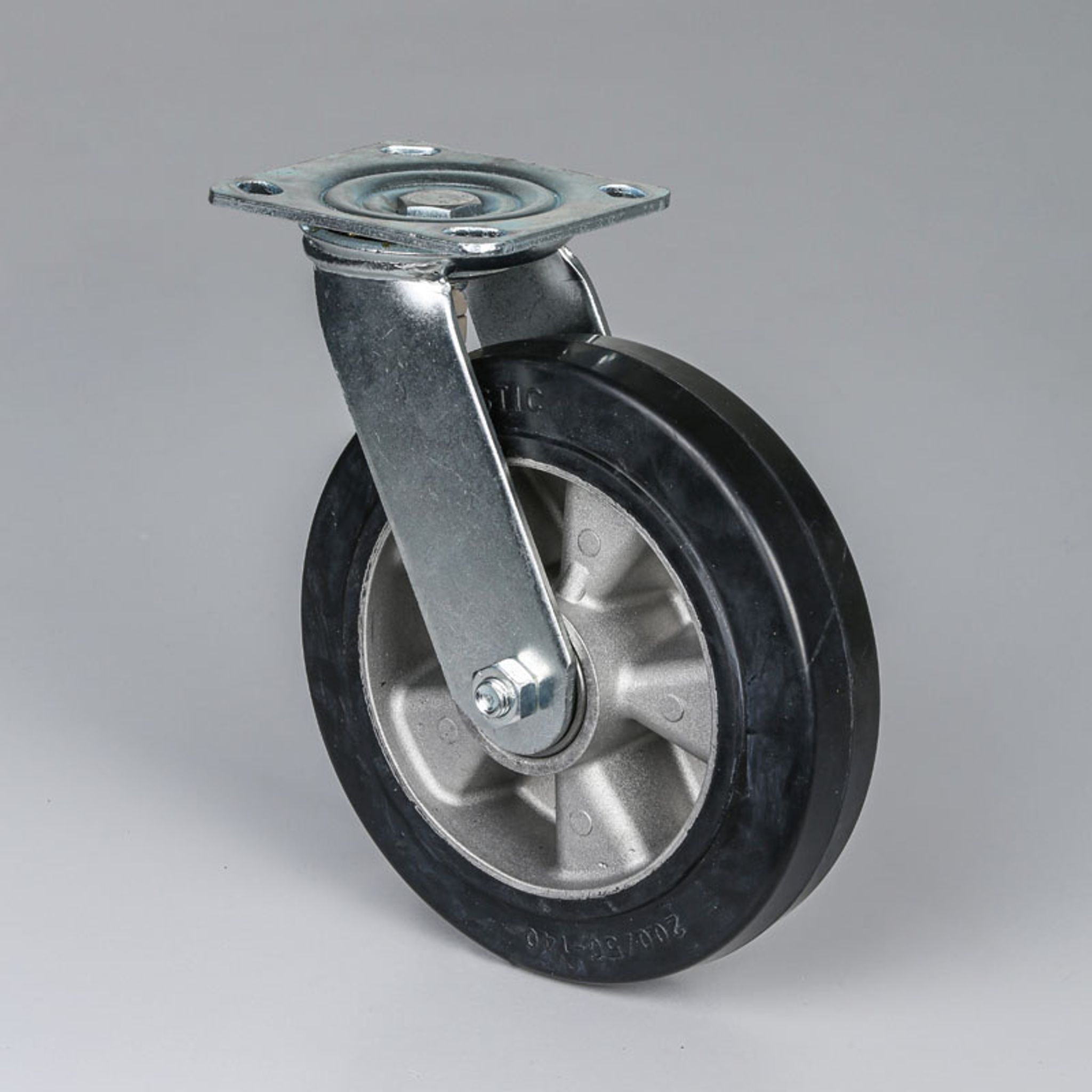 Lenkrolle, 200 mm, schwarzer Gummi