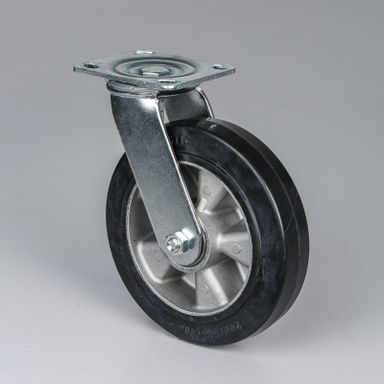 Lenkrolle, 200 mm, schwarzer Gummi