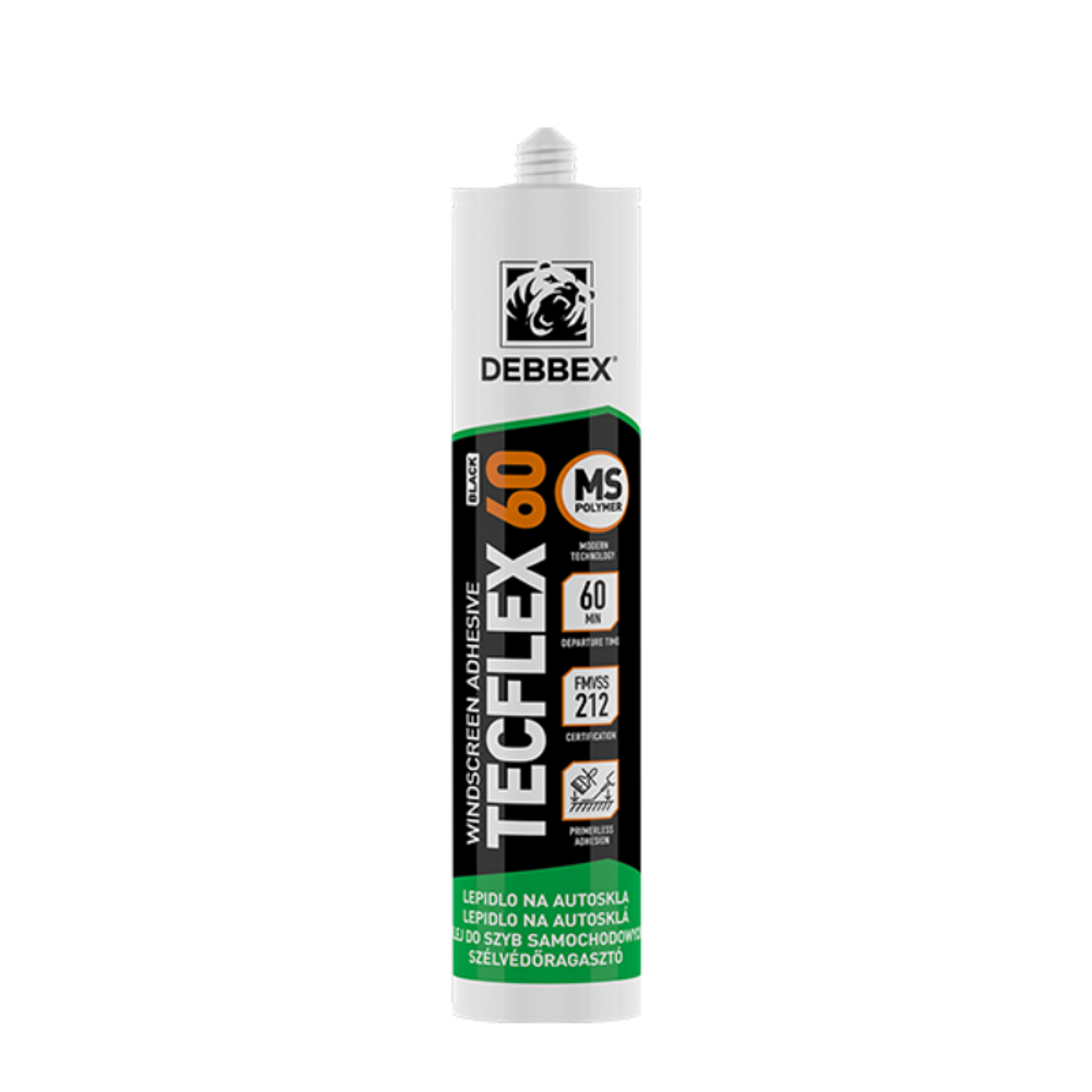 Lepidlo na autoskla | TECFLEX 60, 290 ml, černé