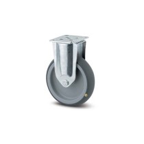 Antistatické přístrojové kolo, 100 mm, pevné, plotýnka, šedá guma
