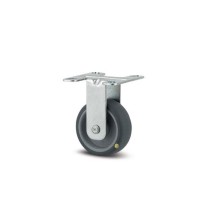 Antistatické přístrojové kolo, 50 mm, pevné, plotýnka, šedá guma