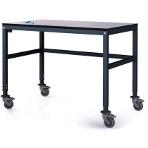 Antistatický dielenský ESD stôl na kolieskach, 1200x800x745-825 mm, nastaviteľné podnožie