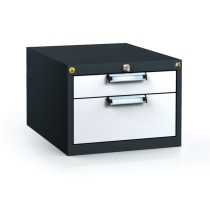 Antistatický závěsný ESD box pro pracovní stoly 351 x 480 x 600 mm, 2 zásuvky
