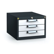 Antystatyczny pojemnik zaczepowy ESD do stołów roboczych 351 x 480 x 600 mm, 3 szuflady