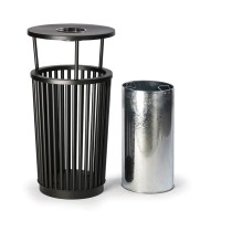 Außen-Mülleimer mit Aschenbecher, 24 L, Metall