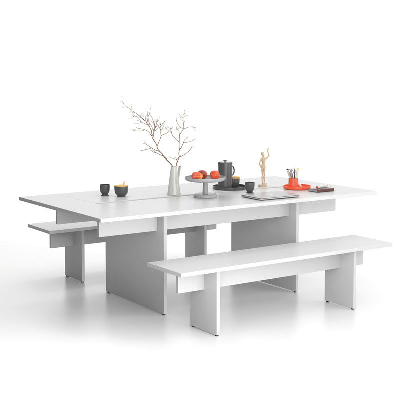 Besprechungstisch SOLID + 2x Verlängerung, 2400 x 1250 x 743 mm