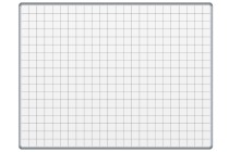 Biała ceramiczna tablica do pisania markerami z nadrukiem ekoTAB, 1200 x 1000 mm, kwadraty/siatka