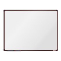 Biała magnetyczna tablica do pisania boardOK 1200 x 900 mm, brązowa rama
