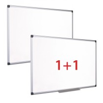 Biała tablica do pisania ścienna 1+1 GRATIS, magnetyczna, 1200x900 mm