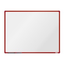 Biela magnetická popisovacia tabuľa boardOK, 1200 x 900 mm, červený rám