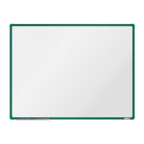 Biela magnetická popisovacia tabuľa boardOK, 1200 x 900 mm, zelený rám