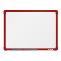 Biela magnetická popisovacia tabuľa boardOK 600 x 450 mm, červený rám