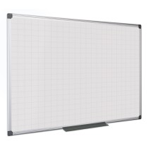 Bílá magnetická popisovací tabule s potiskem, čtverce/rastr, 1200 x 900 mm