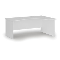 Biurko biurowe ergonomiczne PRIMO WHITE, 1800 x 1200 mm, prawe, białe