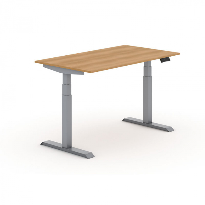 Biurko z elektryczną regulacją wysokości PRIMO ADAPT, 1400x800x625-1275 mm, szara podstawa