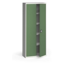 Blechschrank, 1950 x 800 x 400 mm, 4 Regalböden, grau/grün