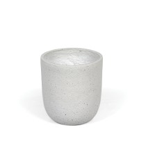 Blumentopf Zylinder, 38 x 38 x 40 cm, fiberclay, weißer Sandstein