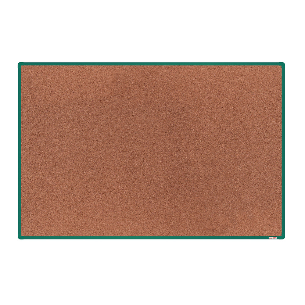 boardOK Kork-Pinnwand mit Aluminiumrahmen, 1800 x 1200 mm, grüner Rahmen