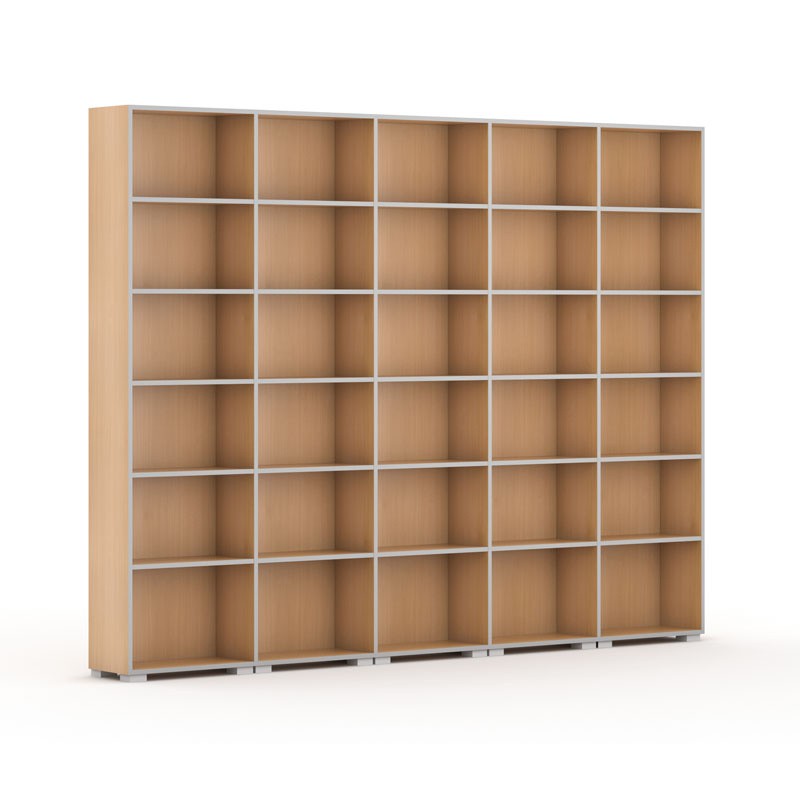 Bücherregal SILVER LINE, 5 Reihen, 2230 x 3000 x 400 mm