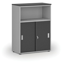 Büro-Kombischrank mit Schubladentür PRIMO GRAY, 1087 x 800 x 420 mm, grau/Graphit