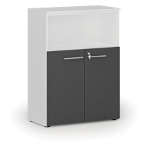 Büro-Kombischrank PRIMO WHITE, 1087 x 800 x 420 mm, weiß/Graphit