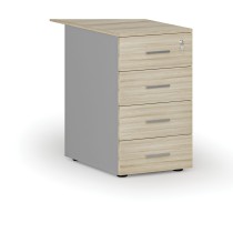 Büro-Schubladencontainer PRIMO GRAY, 4 Schubladen, grau/Eiche natur