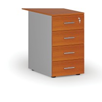 Büro-Schubladencontainer PRIMO GRAY, 4 Schubladen, grau/Kirsche