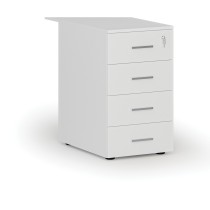 Büro-Schubladencontainer PRIMO WHITE, 4 Schubladen, weiß